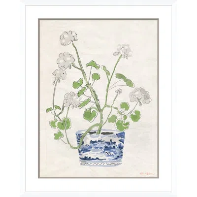 Soicher Marin Leggy In White By Dana Gibson - Picture Frame Painting In Blue;white;green