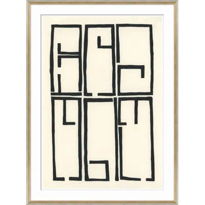 Soicher Marin 'library' By Susan Hable - Picture Frame Painting On Paper In Black;beige
