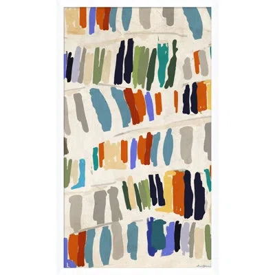 Soicher Marin Library Framed By Dana Gibson - Picture Frame Painting Print On Paper In Blue;gray;orange