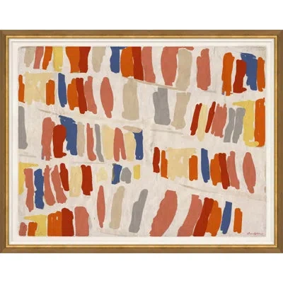 Soicher Marin Library Warm Tones By Dana Gibson - Picture Frame Painting Print In Gray;red;beige