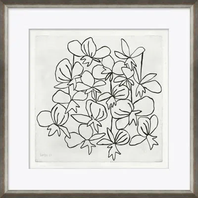 Soicher Marin 'lotus' By Susan Hable - Picture Frame Painting On Paper In Black;white;ivory