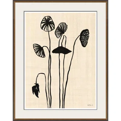 Soicher Marin Lotus Pods By Susan Hable - Single Picture Frame Painting In Black;cream;ivory
