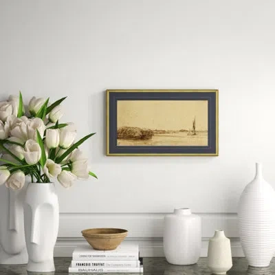 Soicher Marin 'marsh Scene' - Picture Frame Painting On Paper In Gray;beige