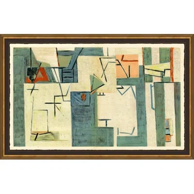 Soicher Marin 'maze Ii' - Picture Frame Graphic Art On Paper In Blue;red;beige