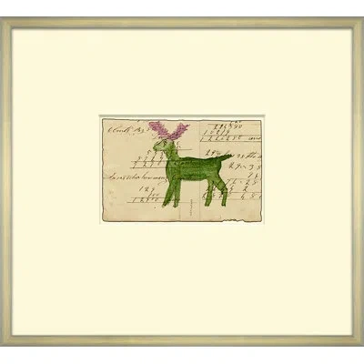 Soicher Marin 'mennonite Drawing, Deer' Picture Framed Graphic Art In Green