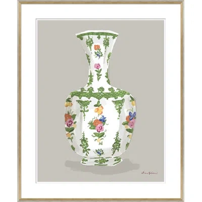 Soicher Marin 'millefleur In Green' By Dana Gibson - Picture Frame Painting On Paper In White;green;gray