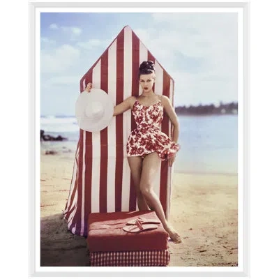 Soicher Marin 'model In Front Of Tent' By Louise Dahl-wolfe - Picture Frame Photograph On Paper In Brown
