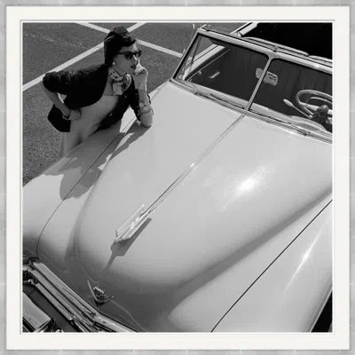 Soicher Marin 'model Stands Next To Car' By Herbert Matter - Picture Frame Photograph On Paper In Gray