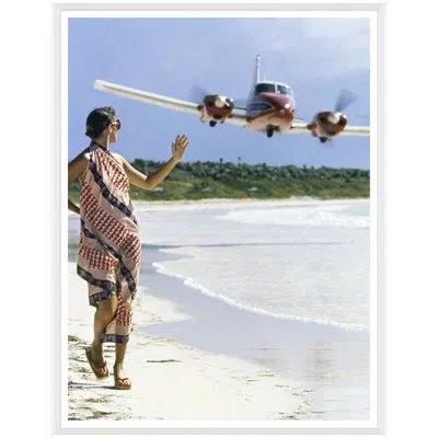 Soicher Marin Model Walking On Beach By Pakchanian Kourken - Picture Frame Photograph On Paper In Multi