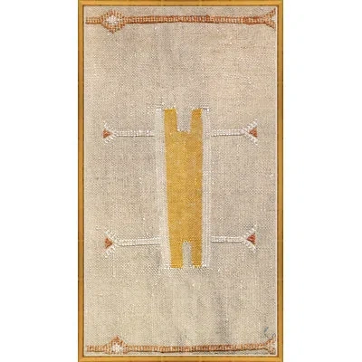 Soicher Marin 'moroccan Pillows Triptych In Taupe 2' - Picture Frame Painting On Paper In Red;beige;yellow