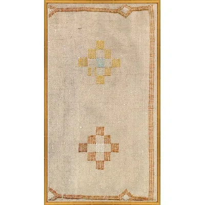 Soicher Marin 'moroccan Pillows Triptych In Taupe 3' - Picture Frame Painting On Paper In Red;beige
