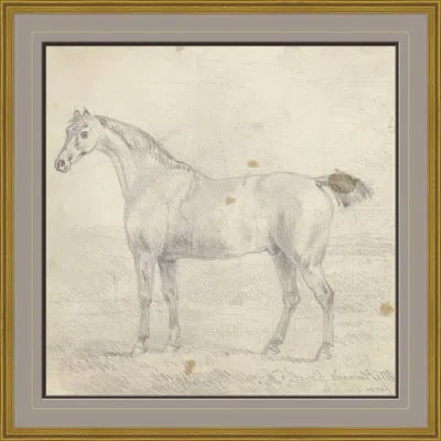 Soicher Marin 'mr. Plumer's Horse, Sawrey Gilpin' - Picture Frame Painting On Paper In Neutral