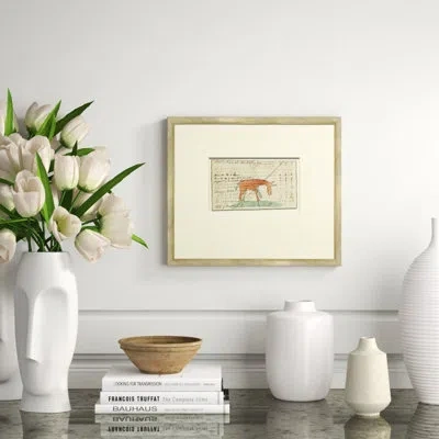 Soicher Marin 'mule - Mennonite Ledger Drawing' - Picture Frame Drawing Print On Paper In White