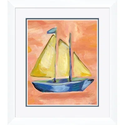 Soicher Marin Norton Sail By Dana Gibson - Picture Frame Painting In Blue;yellow;orange