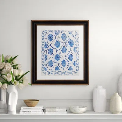 Soicher Marin 'ogee' By Dana Gibson - Picture Frame Painting On Paper In Blue;beige