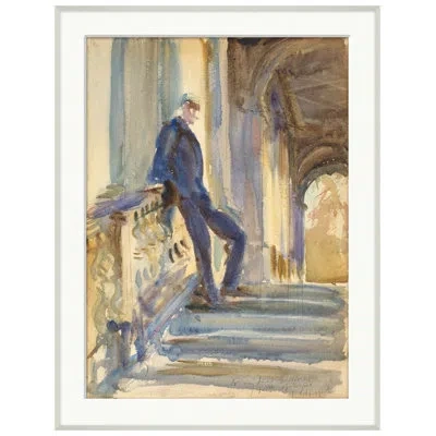 Soicher Marin On The Step Of A Venetian Palazzo By John Singer Sargent - Picture Frame Painting Print On Paper In Multi