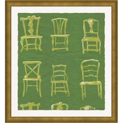 Soicher Marin Painted Chairs In Green By Dana Gibson - Picture Frame On Paper
