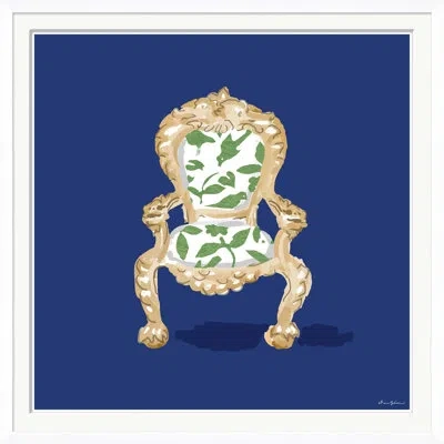 Soicher Marin Palace Chair Navy By Dana Gibson - Picture Frame Painting On Paper In Beige;navy