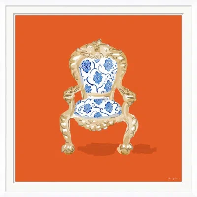 Soicher Marin Palace Chair Orange By Dana Gibson - Picture Frame Painting On Paper In Beige;orange