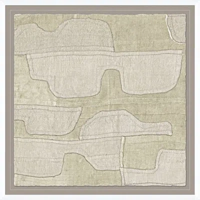 Soicher Marin Pale Kuba Cloth 1 - Picture Frame Print On Paper In Green;gray