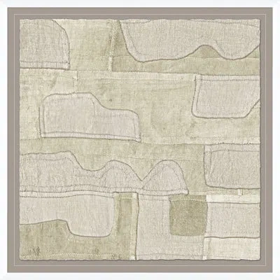 Soicher Marin Pale Kuba Cloth 2 - Picture Frame Print On Paper In Green;gray