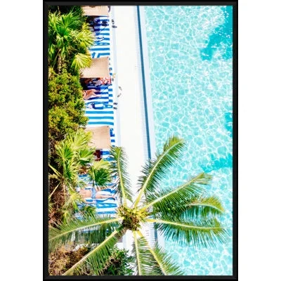 Soicher Marin Palms And Pool Cabanas - Picture Frame Photographic On Paper In Black