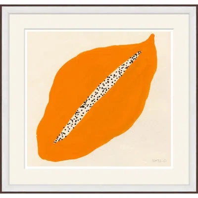 Soicher Marin 'papaya' By Susan Hable - Picture Frame Painting On Paper In Black;orange;cream
