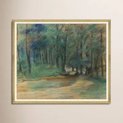 Soicher Marin Pastel Wood Path Drawing - Picture Frame Painting On Paper In Multi