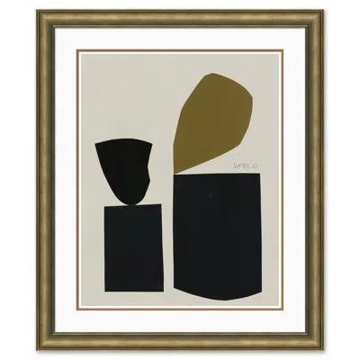 Soicher Marin Pedestal By Susan Hable - Picture Frame Painting On Paper In Black;brown