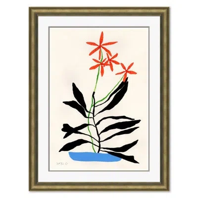 Soicher Marin Penta By Susan Hable - Picture Frame Painting On Paper In Blue;black;red