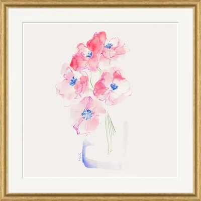 Soicher Marin Peony Vase By Yuki Osada - Single Picture Frame Painting In White;pink