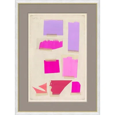 Soicher Marin Pinks' By Susan Hable - Picture Frame Painting On Paper In Gray;beige;pink;purple
