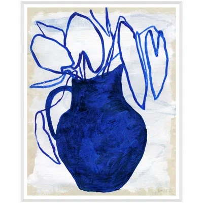 Soicher Marin 'pitcher' By Susan Hable Picture Frame Painting On Paper In Blue;gray;cream