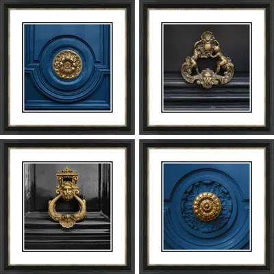Soicher Marin Place Vendome, Angels Knocking, Neptune & San Honore By David Phoenix - Picture Frame Photograph Set In Blue;black
