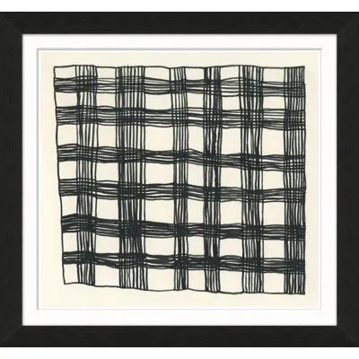 Soicher Marin Plaid' By Susan Hable Picture Frame Painting In Black;beige
