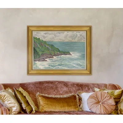 Soicher Marin Plouzec Pointe De Bilfot, 1964 By E. Jouan - Single Picture Frame Painting In Multi