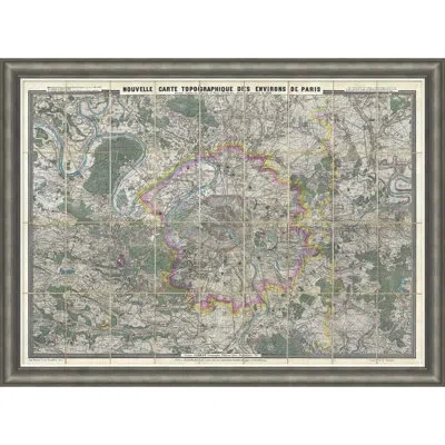 Soicher Marin Pocket Map Of Paris 1880 - Picture Frame Graphic Art On Paper In Green;gray