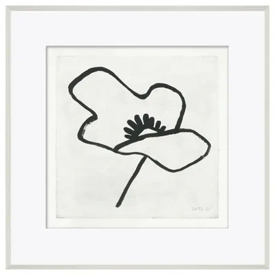 Soicher Marin 'poppy 1' By Susan Hable - Picture Frame Painting On Paper In Black;white