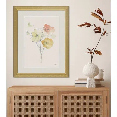 Soicher Marin Poppy Cluster By Yuki Osada - Single Picture Frame Painting In Green;yellow;orange