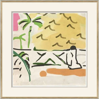 Soicher Marin Portico By Dana Gibson - Picture Frame Painting On Paper In Brown;green;yellow