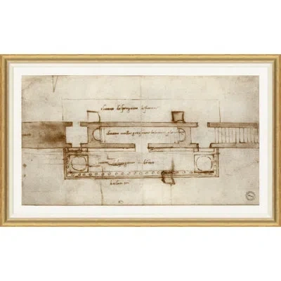 Soicher Marin Portico By David Phoenix - Picture Frame Drawing Print On Paper In Brown;gray