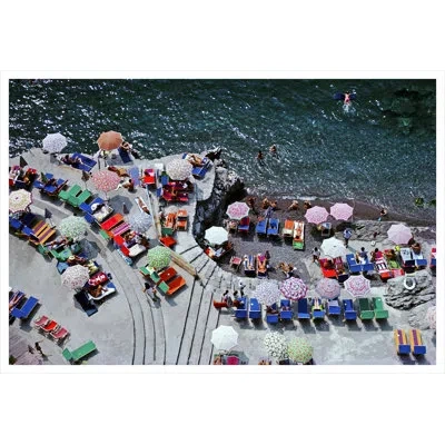 Soicher Marin Positano Beach By Slim Aarons - Picture Frame Photograph Print In Unframed