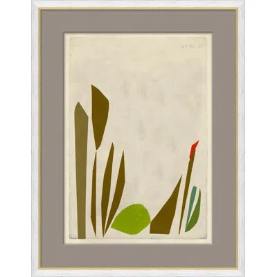 Soicher Marin Prarie' By Susan Hable - Picture Frame Painting On Paper In Brown;green;red;beige