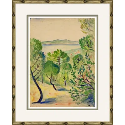 Soicher Marin Primitive Landscape - Small - Picture Frame Painting Print In Bronze Framed