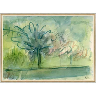 Soicher Marin Printemps - Picture Frame Painting On Paper In Green;jade