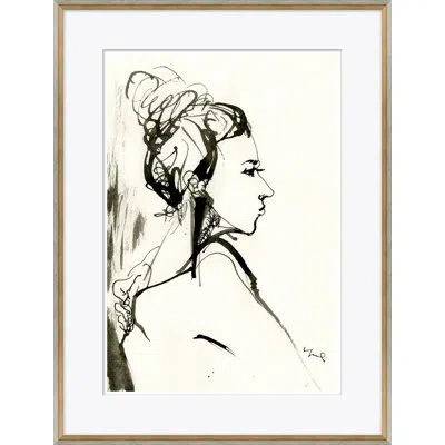 Soicher Marin 'profile Sketch' By Yuki Osada - Picture Frame Drawing Print On Paper In Black;white