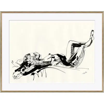 Soicher Marin 'reclining Figure' By Yuki Osada - Picture Frame Drawing Print On Paper In Black;beige