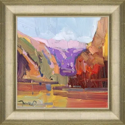 Soicher Marin Red Rock Canyon By Joseph Mota - Picture Frame Print On Canvas In Blue;brown;purple