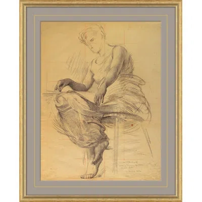 Soicher Marin Renaissance Figure Study Of Seated Woman - Single Picture Frame Painting In Brown