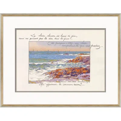 Soicher Marin Rocky Shoreline - Coast Of France 2 Picture Frame Painting In Blue;orange;purple